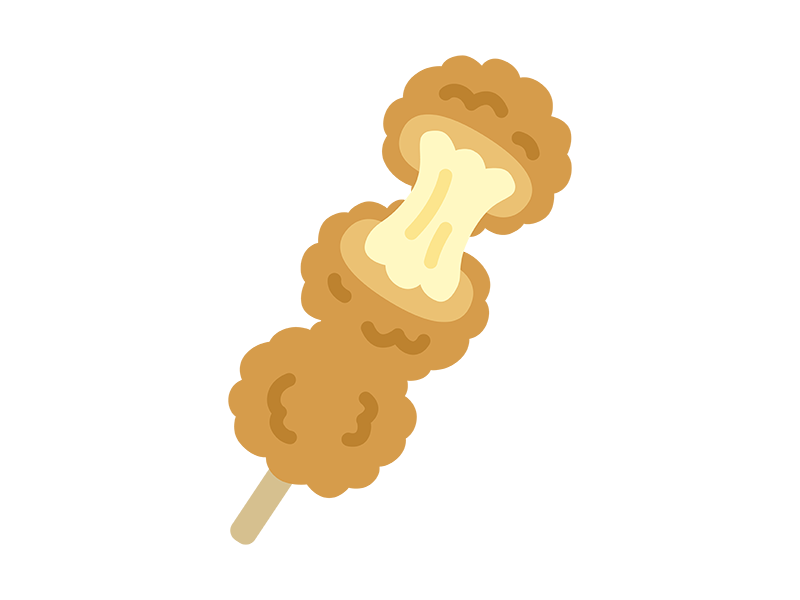 チーズボール串のアイコンの無料イラスト｜透過PNG・商用利用OK