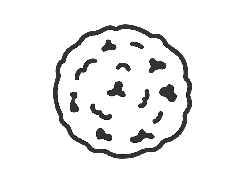 たこ煎餅のアイコン（線画）の無料イラスト｜透過PNG・商用利用OK