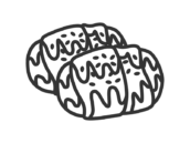肉巻きおにぎりのアイコン（線画）の無料イラスト｜透過PNG・商用利用OK