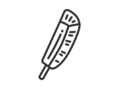 冷やしパイン串のアイコン（線画）の無料イラスト｜透過PNG・商用利用OK