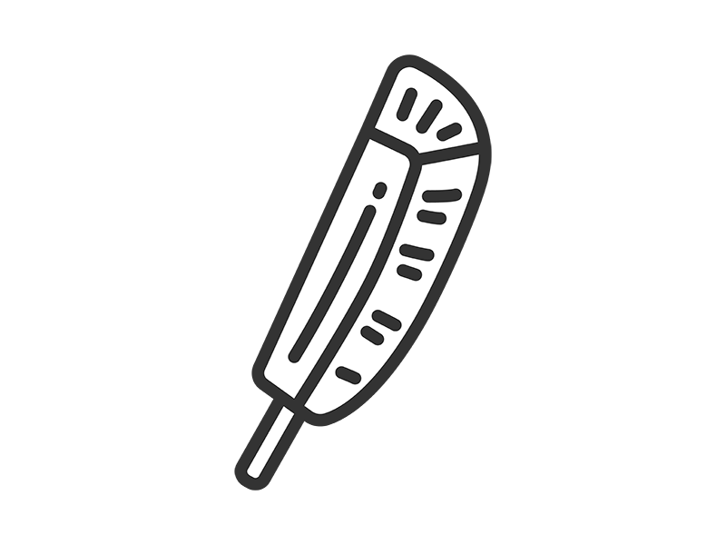 冷やしパイン串のアイコン（線画）の無料イラスト｜透過PNG・商用利用OK
