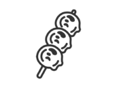 みたらし団子串のアイコン（線画）の無料イラスト｜透過PNG・商用利用OK
