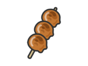 みたらし団子串のアイコン（線画カラー）の無料イラスト｜透過PNG・商用利用OK