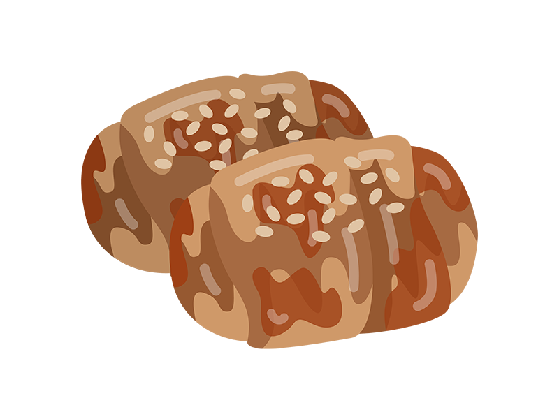 Free illustration of meat-wrapped rice ball icon
