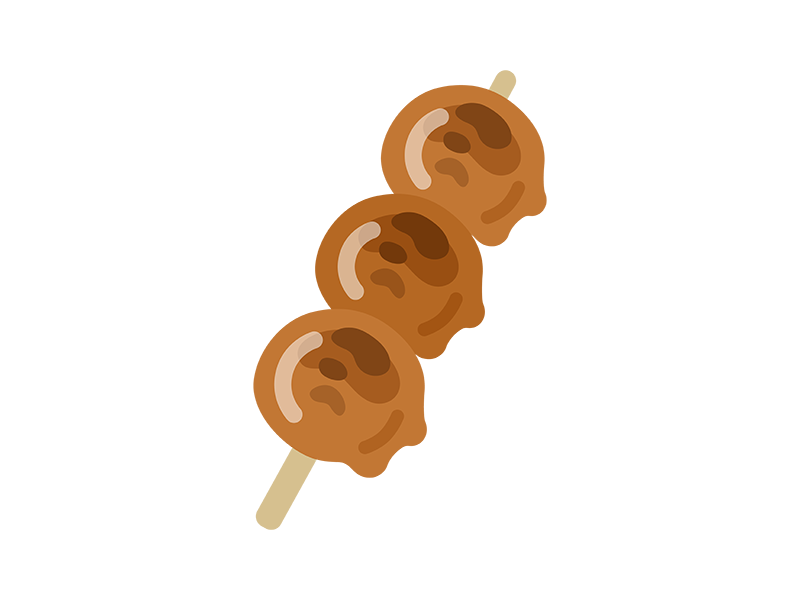 みたらし団子串のアイコンの無料イラスト｜透過PNG・商用利用OK
