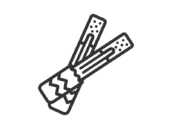チョコチュロスのアイコン（線画）の無料イラスト｜透過PNG・商用利用OK