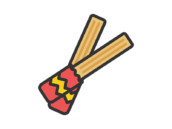 チュロスのアイコン（線画カラー）の無料イラスト｜透過PNG・商用利用OK