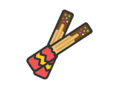 チョコチュロスのアイコン（線画カラー）の無料イラスト｜透過PNG・商用利用OK