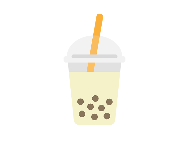 Free illustration of vanilla tapioca milk tea icon