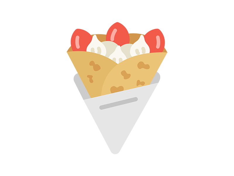 Free illustration of strawberry crepe icon
