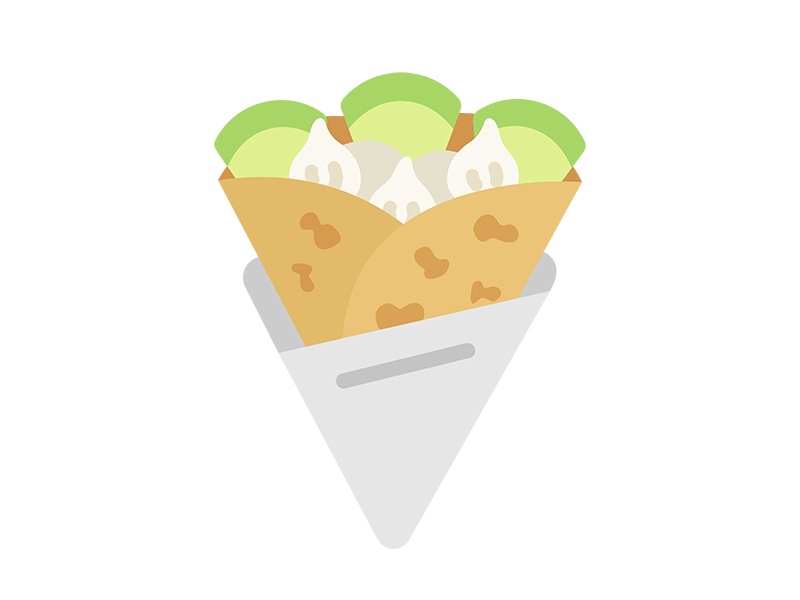 Free illustration of melon crepe icon