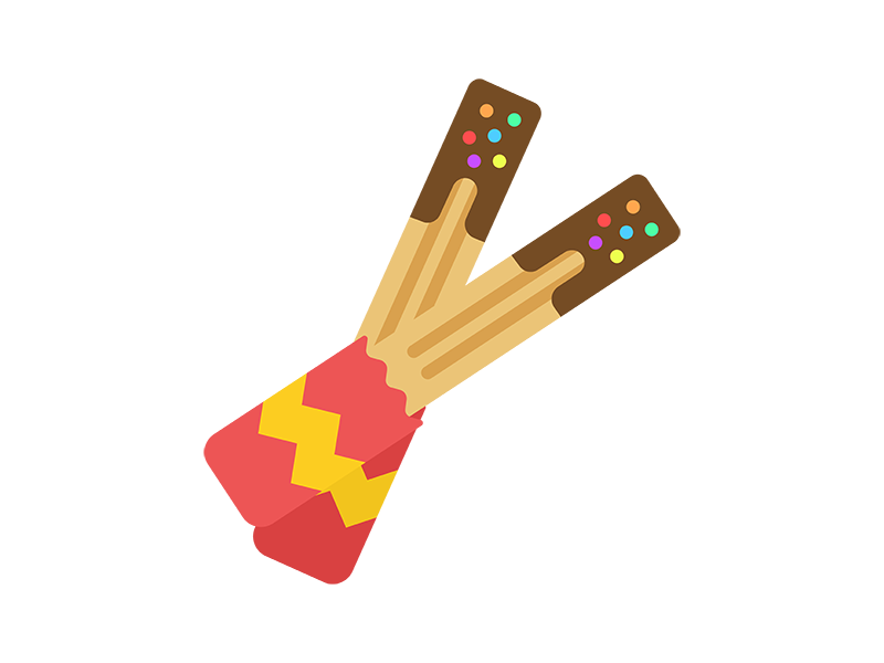 Free illustration of chocolate churros icon