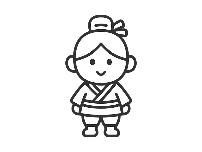 彦星のキャラクターのアイコン（線画）の無料イラスト｜透過PNG・商用利用OK