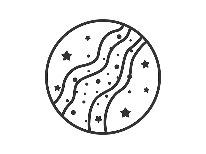 天の川のアイコン（線画）の無料イラスト｜透過PNG・商用利用OK