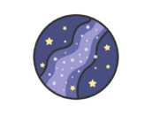 天の川のアイコン（線画カラー）の無料イラスト｜透過PNG・商用利用OK