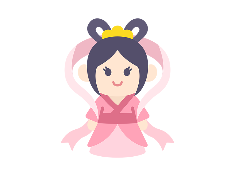 織姫のキャラクターのアイコンの無料イラスト｜透過PNG・商用利用OK