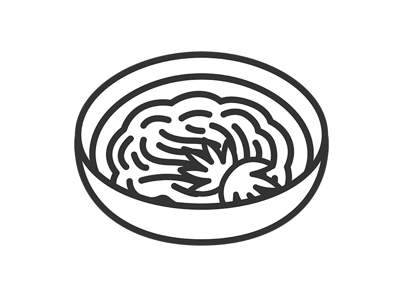 素麺のアイコン（線画）の無料イラスト｜透過PNG・商用利用OK
