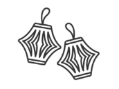 七夕の飾りのアイコン（線画）の無料イラスト｜透過PNG・商用利用OK