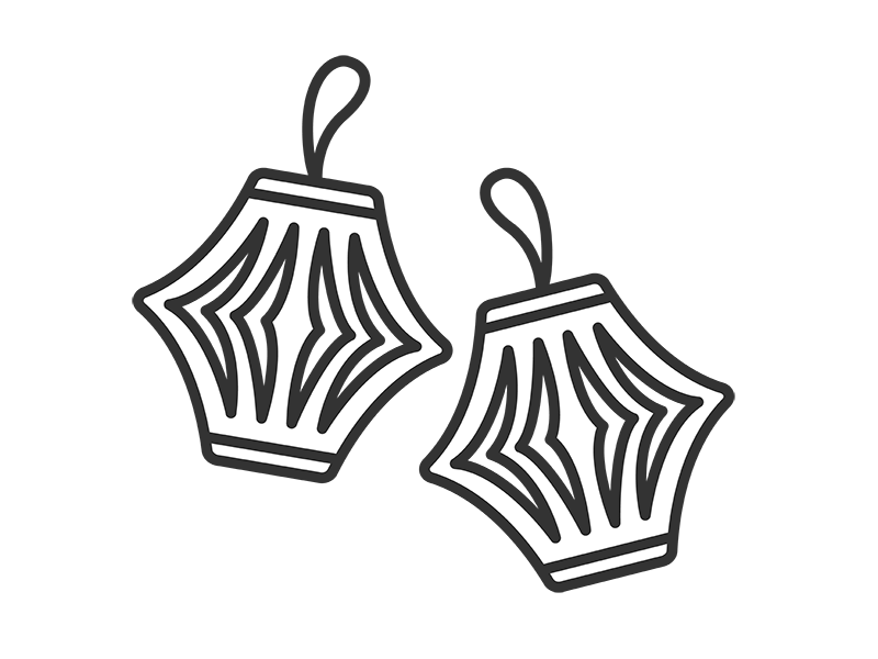 七夕の飾りのアイコン（線画）の無料イラスト｜透過PNG・商用利用OK