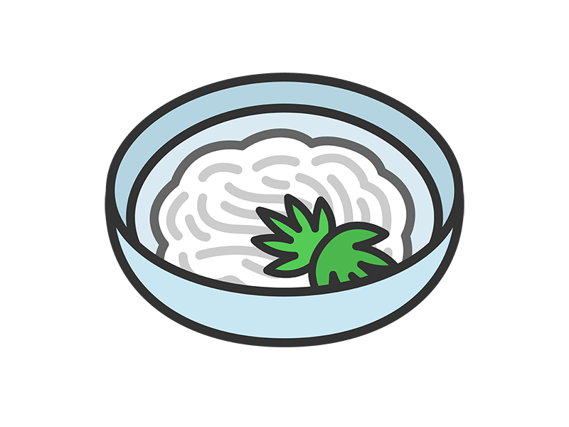 Free illustration of somen icon (line drawing color)
