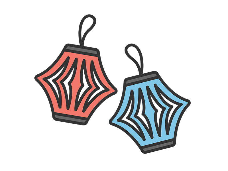 Free illustration of Tanabata decoration icon (line drawing color)
