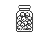 瓶に入った、金平糖のアイコン（線画）の無料イラスト｜透過PNG・商用利用OK