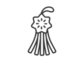 七夕の吹き流しのアイコン（線画）の無料イラスト｜透過PNG・商用利用OK
