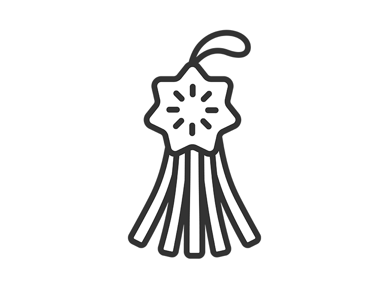 七夕の吹き流しのアイコン（線画）の無料イラスト｜透過PNG・商用利用OK