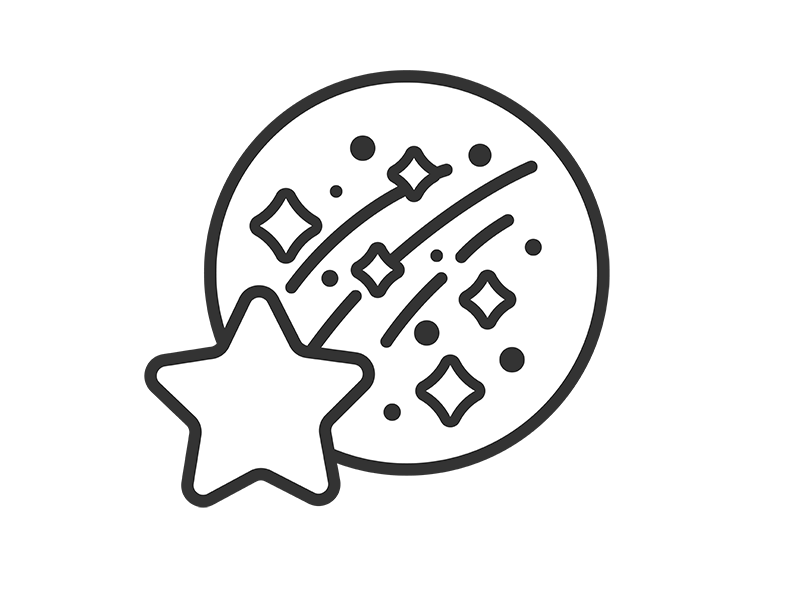 流れ星のアイコン（線画）の無料イラスト｜透過PNG・商用利用OK