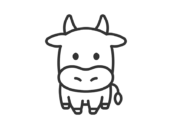 牛のアイコン（線画）の無料イラスト｜透過PNG・商用利用OK