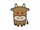 牛のアイコン（線画カラー）の無料イラスト｜透過PNG・商用利用OK