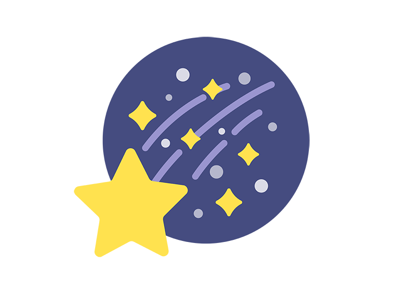 流れ星のアイコンの無料イラスト｜透過PNG・商用利用OK