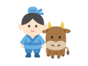 牛飼いのキャラクターのアイコンの無料イラスト｜透過PNG・商用利用OK