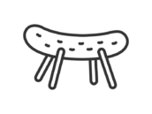 お盆の精霊馬のアイコン（線画）の無料イラスト｜透過PNG・商用利用OK
