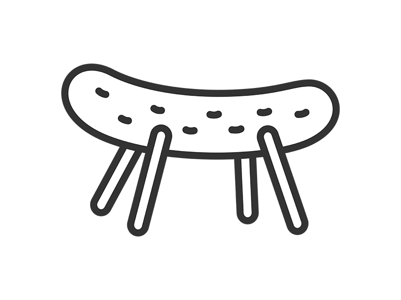 お盆の精霊馬のアイコン（線画）の無料イラスト｜透過PNG・商用利用OK