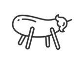 お盆の精霊牛のアイコン（線画）の無料イラスト｜透過PNG・商用利用OK