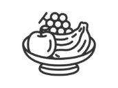 お供えの果物皿のアイコン（線画）の無料イラスト｜透過PNG・商用利用OK