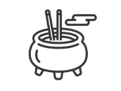 香炉と線香のアイコン（線画）の無料イラスト｜透過PNG・商用利用OK