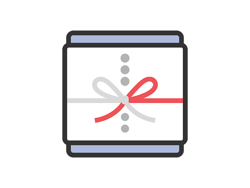 お中元のアイコン（線画カラー）の無料イラスト｜透過PNG・商用利用OK