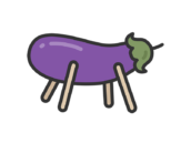 お盆の精霊牛のアイコン（線画カラー）の無料イラスト｜透過PNG・商用利用OK