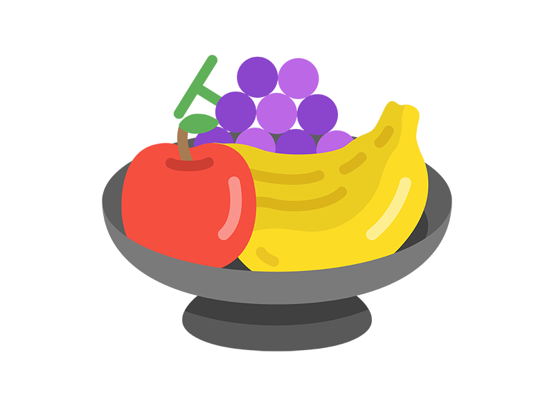 お供えの果物皿のアイコンの無料イラスト｜透過PNG・商用利用OK