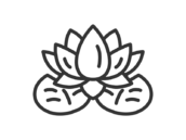 蓮の花のアイコン（線画）の無料イラスト｜透過PNG・商用利用OK