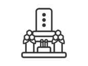 お墓のアイコン（線画）の無料イラスト｜透過PNG・商用利用OK
