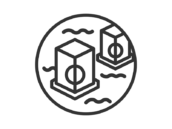 灯籠流しのアイコン（線画）の無料イラスト｜透過PNG・商用利用OK
