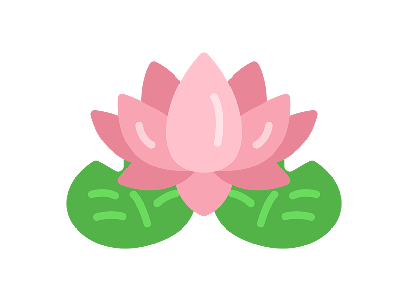 蓮の花のアイコンの無料イラスト｜透過PNG・商用利用OK