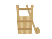 墓参り用の、手桶とひしゃくのアイコンの無料イラスト｜透過PNG・商用利用OK