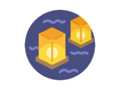 灯籠流しのアイコンの無料イラスト｜透過PNG・商用利用OK