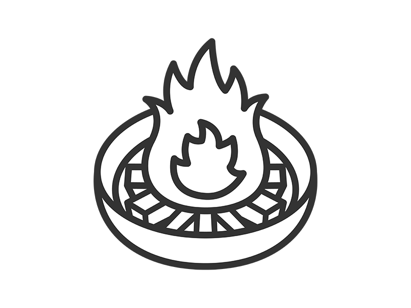 お盆の迎え火のアイコン（線画）の無料イラスト｜透過PNG・商用利用OK