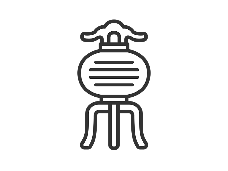 盆提灯のアイコン（線画）の無料イラスト｜透過PNG・商用利用OK
