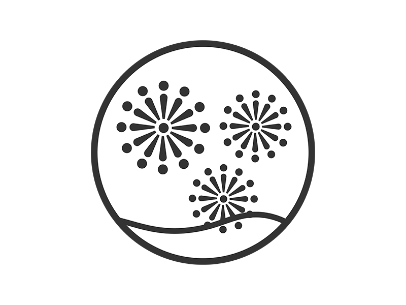 打ち上げ花火のアイコン（線画）の無料イラスト｜透過PNG・商用利用OK